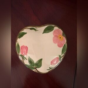 Franciscan Heart-Shaped Floral Dish - Pink and Green